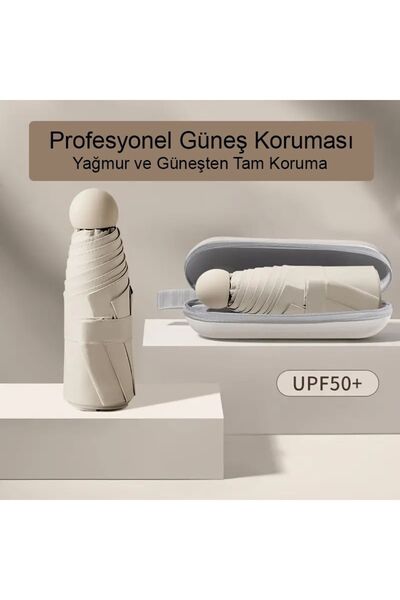 Empressco Şık Kılıflı Krem Renkli Portatif Şemsiye