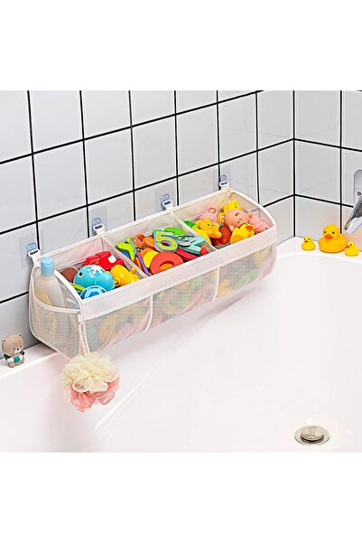 Arabest Bath Toy Organizer,3 Compartment Horizontal,Large Openings,Capacity U...