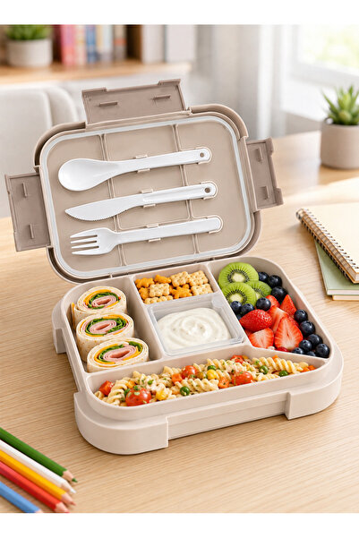 Pomefar 5 Compartment Kids Lunch Box, Food Grade Leak-Proof Bento Box , Micro...