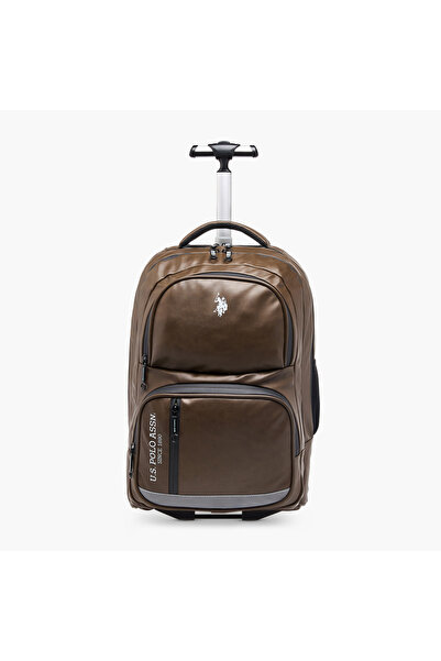 U.S. Polo Assn. US POLO ASSN. Solid Trolley Bag for Kids 8-13 Years with Fron...