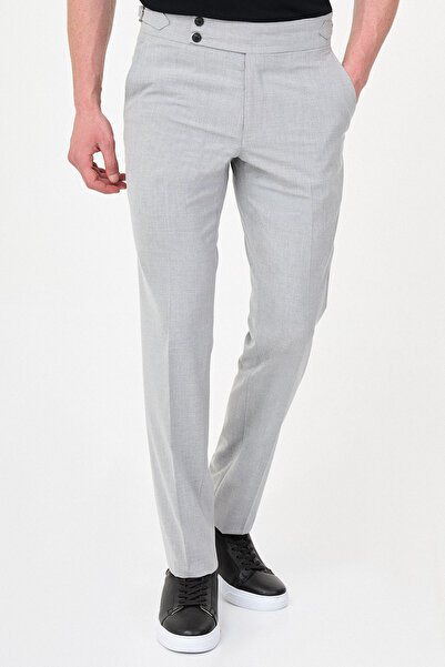 Mcr Straight Slim Fit Men's Trousers with Buckle Waistband Gray - 38319.25Y