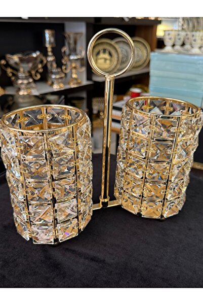 LOKMAN ZÜCCACİYE SHOWROOM Crystal Square Stone Gold Spoon Holder Presentation...