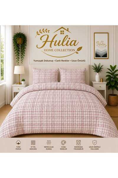 hulia home Ranforce Elastic Sheet Bedding Set Double Size Cotton Soft Texture...