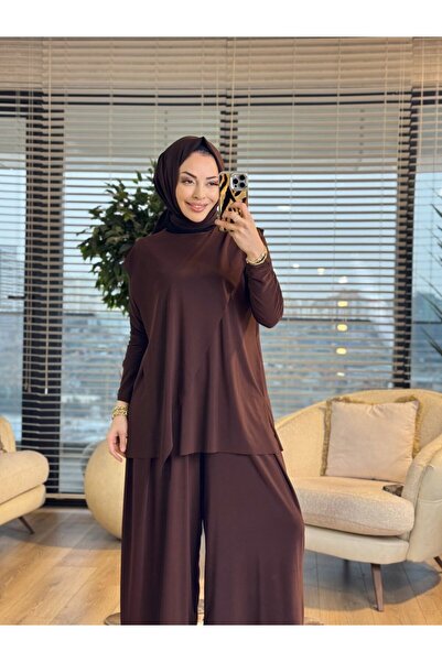 Afili 4214 طقم إيريم غير متماثل باللون البني