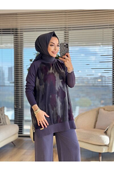 vivalolita 279 Front and Back Sunken Pattern Knitwear Tunic Anthracite