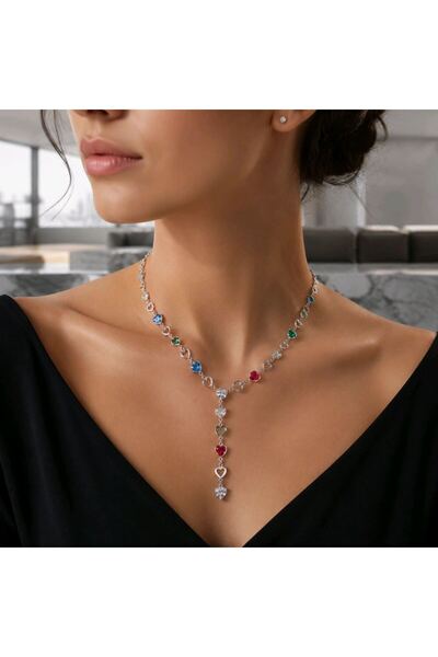 Monalisa Home Luxurious Zircon Stone Figured Flashy Y Necklace