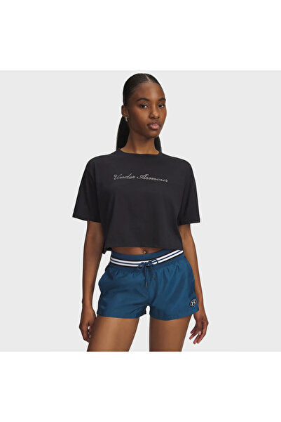 Under Armour Γυναικείο μπλουζάκι Wordmark Crop με μαύρο γιακά πόλο