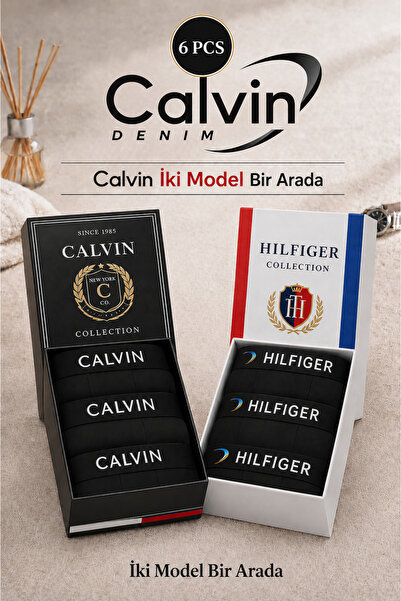 Calvin + Hilfiger 6 Pieces Lycra Boxed Boxers
