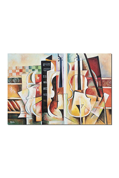 artnova Ръчно рисувана синтетична кубистична картина, проект Симфония за цигу...