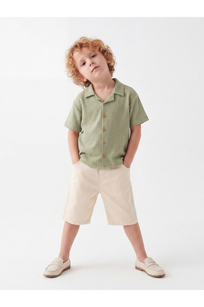 Noone Boys' Summer Short Sleeve Shirt and Shorts 2-Piece Set