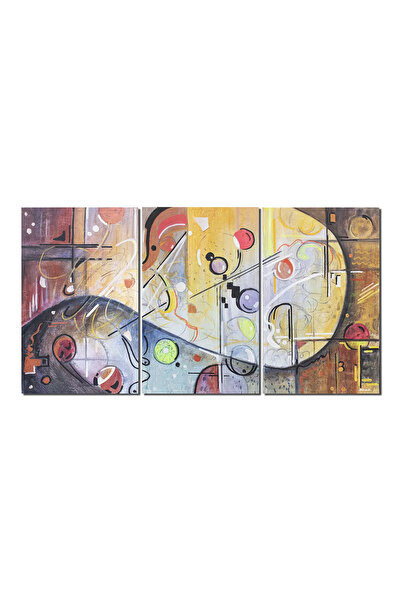artnova Комплект от 3 ръчно рисувани абстрактни картини, Фентъзи, 150x80см, м...