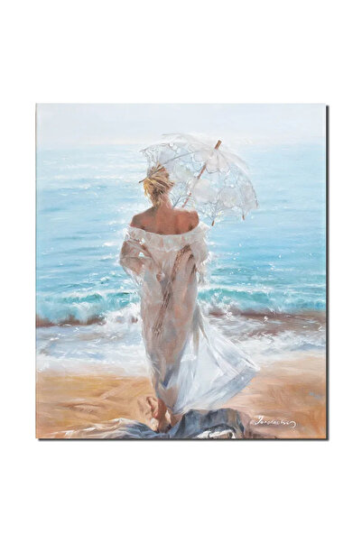 artnova Ръчно рисувана картина, Релаксираща разходка край морето, 60x50см мас...