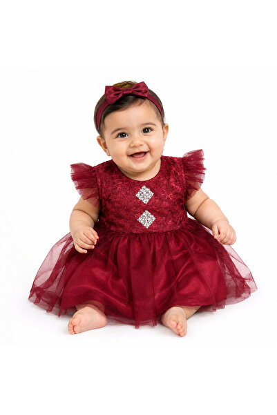 Generic Children's Dress with Tulle Skirt and Lace Applique for Special Occas...