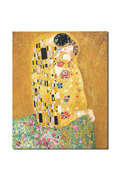 artnova The Kiss painting, hand painted, 50x40cm oil on canvas, Gustav Klimt ...