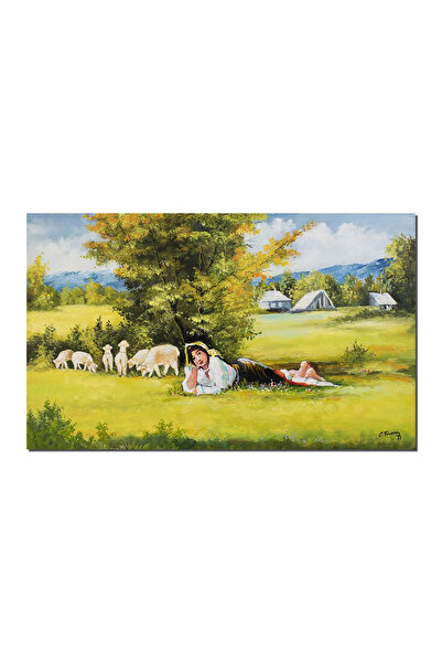 artnova Tablou celebru Ciobanita pictat manual, 100x60cm ulei pe panza, repro...