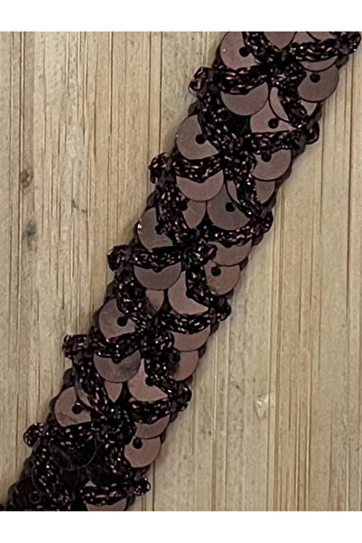 Öztürk Tuhafiye Decorative Knitted Ribbon with Coated Plastic Sequins and Gli...