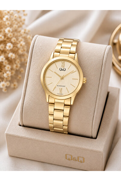 Q&Q Women's Wristwatch Gold Color Casual and Stylish Combination Gift Boxed 2...
