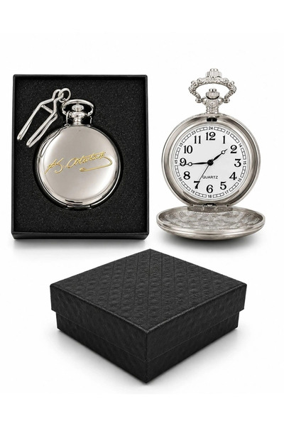 Epilons Special Boxed Silver Atatürk Signed Chain Watch Alk5364