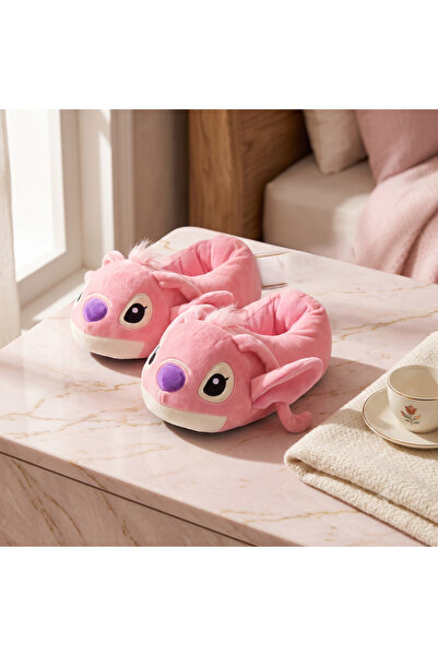 wafra store Girls' Pink Winter Plush Slippers with 3D Angel Character Design ...