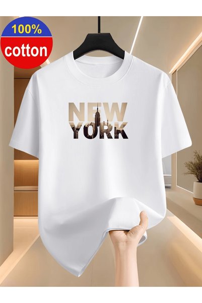 one button Premium T-shirt Νέας Υόρκης με Προσαρμοσμένη Εκτύπωση και Υπερμεγέ...