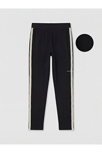 LC Waikiki Girls' Leggings with Standard Waist and Side Stripes for Style See...