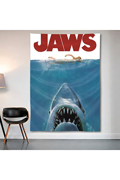 Geek Cultcha Jaws Wall Covering Wall Tapestry First Quality Satin Fabric Poster