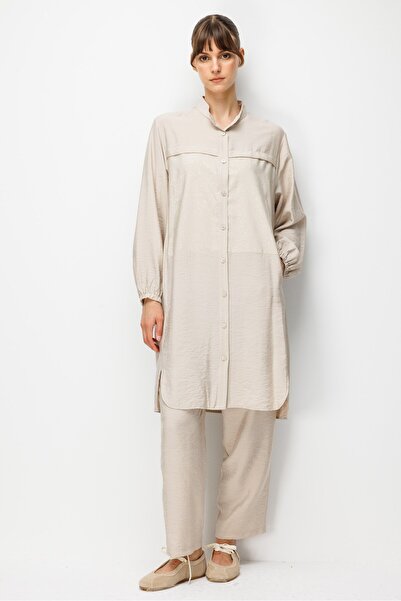 Micca %85 LyoCELL Goldy Desenli Arabant Basen Örten Tunik Pantalon Kombin Tak...