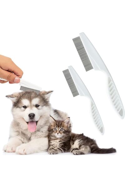 Arabest 2-Piece Pet Hair Comb for Cats & Dogs,Dematting & Grooming,Eye Tear S...