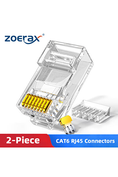 Choice ZoeRax 50PCS Two-Piece Cat6 RJ45 Connectors, Cat 6 2-Piece RJ 45 Ends,...