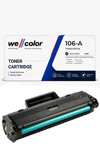 Wellcolor HP W1106A (106A) Siyah Muadil Toner HP Laser 107a, 107w, 135a, 135w...
