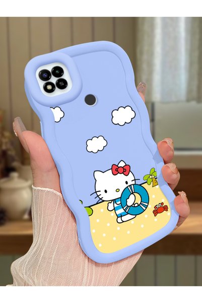 Hontinga Poco C31 Compatible Case Camera Protector Blue Silicone Couple Phone...