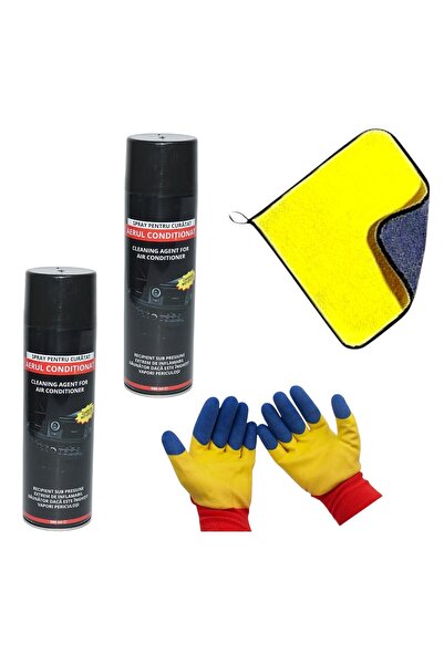 Universal Set 2 Spray curatare aparate aer conditionat,500 ml/Laveta microfib...