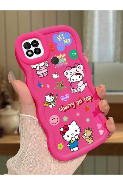 Hontinga Redmi 10A Compatible Case Camera Protector Red Silicone Couple Phone...
