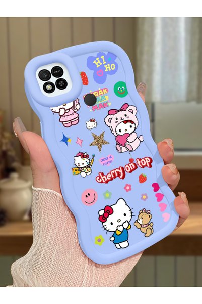 Hontinga Redmi 10A Compatible Case Camera Protector Blue Silicone Couple Phon...