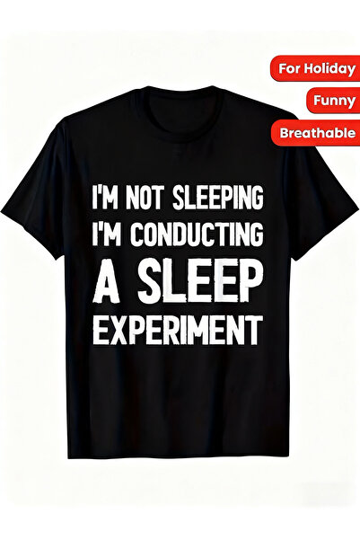 12 HERTZ Funny Black White Text: I'not Sleeping, I'conducting a Sleep Experim...