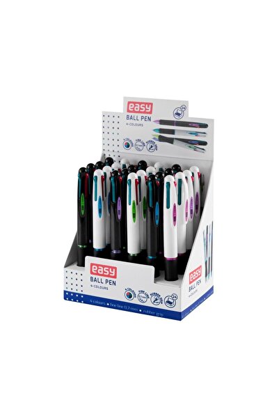 Easy Stationery Pix EASY, 4 culori, varf 0,7 mm, multicolor, 24 buc