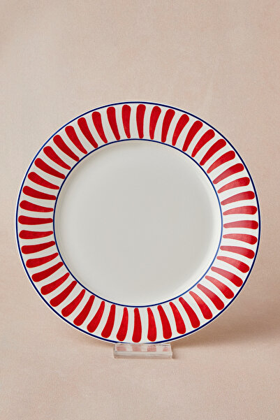 Karaca Kırmızı Çizgili Deep Pasta Tabağı 20 cm