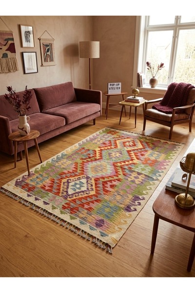 DOGANLAR ANTIQ MİRAS El Dokuma 111 Multy Kök Boya Yün Kilim-100x150
