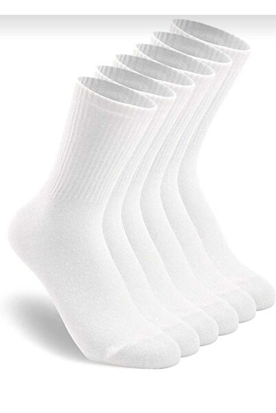 RIVANI 6 Pairs of Tennis Socks Made of Cotton 100/100, White