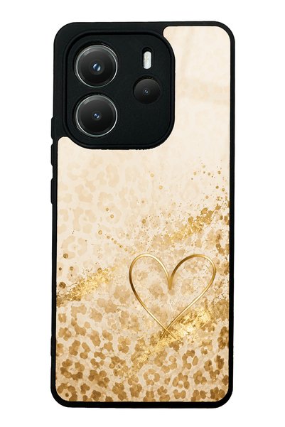 Spoyi Xiaomi Redmi Note 14 4g Golden Heart Glow Design Glossy Phone Case