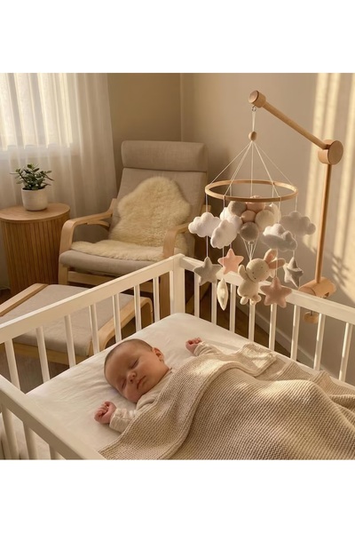 EFSBABY Bebek Beşik Dönencesi Mobil Balonlu