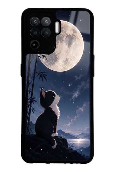 Spoyi حافظة هاتف لامعة بتصميم Moon Guardian Kitty لهاتف اوبو رينو 5 لايت