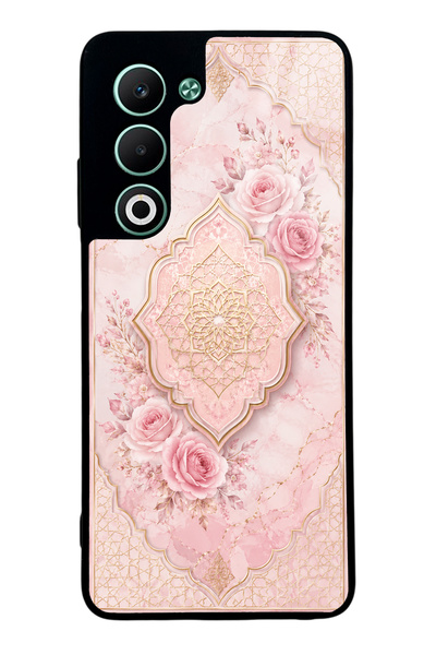 Spoyi Oppo A5 5g Glossy Phone Case with Blush Ottoman Rose Design