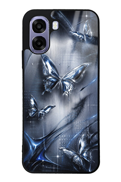 Spoyi Oppo A6T Midnight Chrome Butterfly Tasarımlı Glossy Telefon Kılıfı