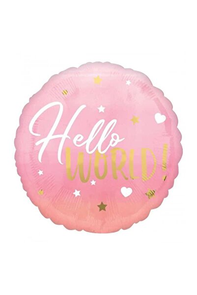 Baloane Vesele Balon Folie Hello World Roz BL270