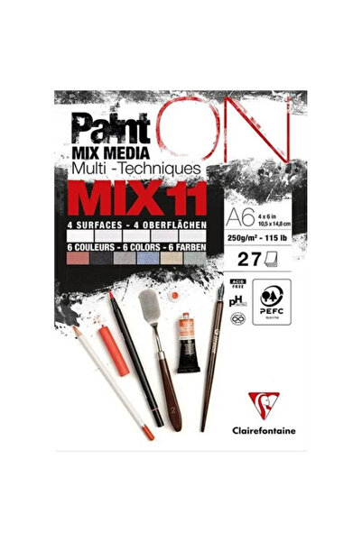Clairefontaine Bloc desen Paint ON mix media multicolor A6 27 foi 250g