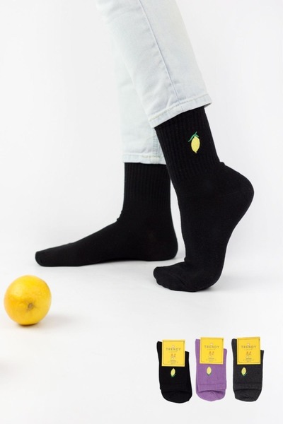 TRENDY Ημίκοντες Κάλτσες "Trendy" LEMON 3 ζευγάρια