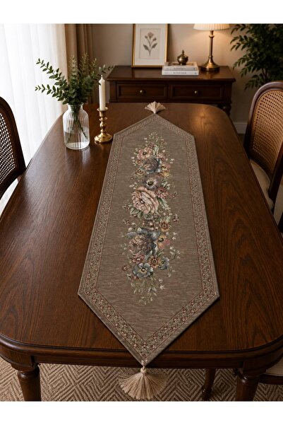 Yeshome Collection Vintage Bouquet 35X140 Tasseled Woven Tapestry Runner