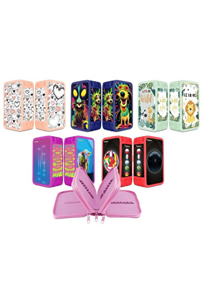 Gimboo , Penar scolar (etui) dublu din PVC, 3 compartimente, fara echipare, M...