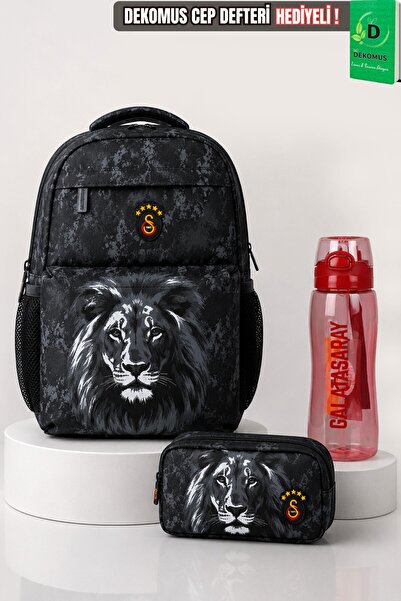 Galatasaray X Dekomus Licensed Leon Printed Large Size High School Bag, Pen B...